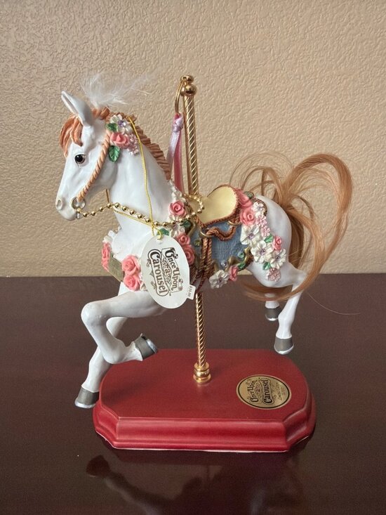 Other - Sheldon Vaughn Garden Rose Once Upon a Carousel Horse Carlton Cards LE 5000